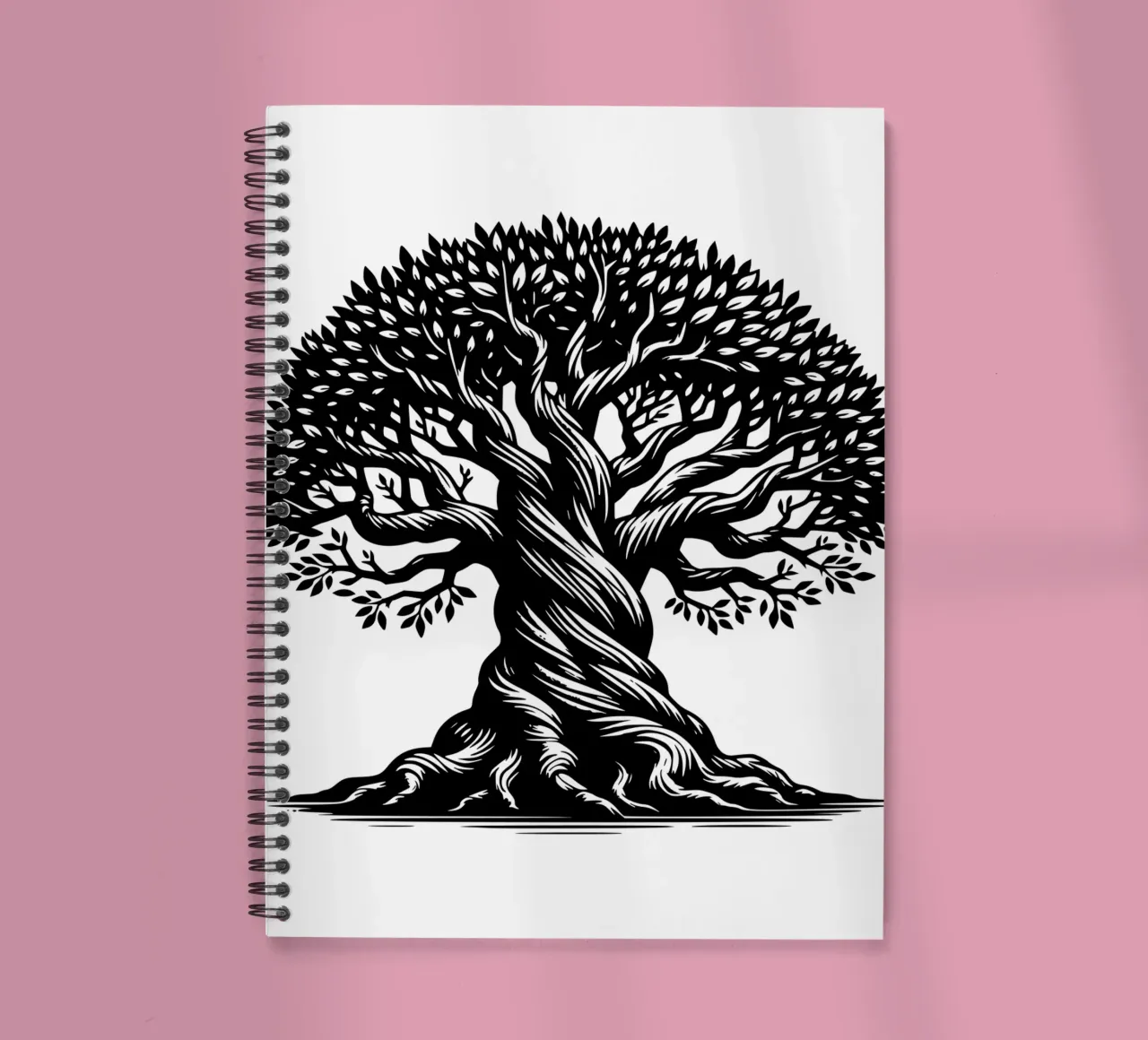 Arbre de vie noir et blanc carnet à spirale de Spiritual Touch