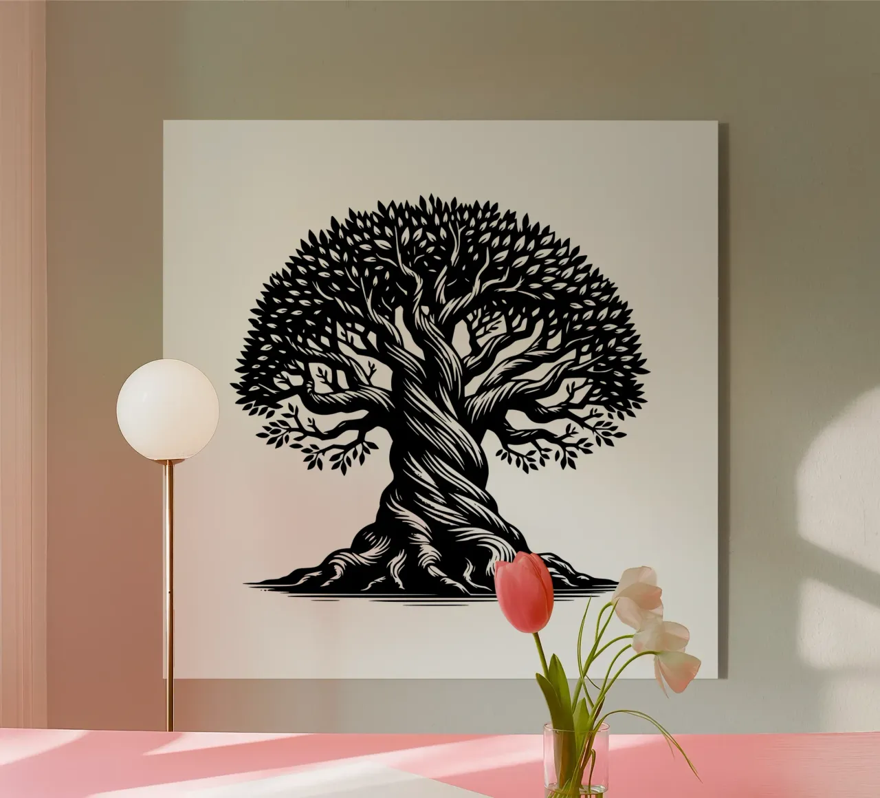 Albero della vita in bianco e nero plexiglass da Spiritual Touch