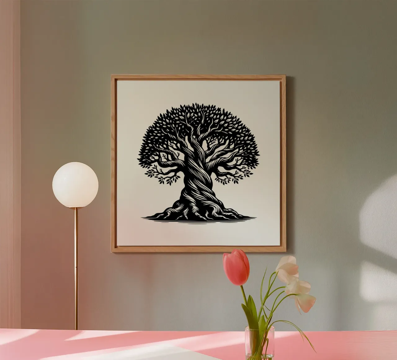 Albero della vita in bianco e nero alluminio dibond da Spiritual Touch