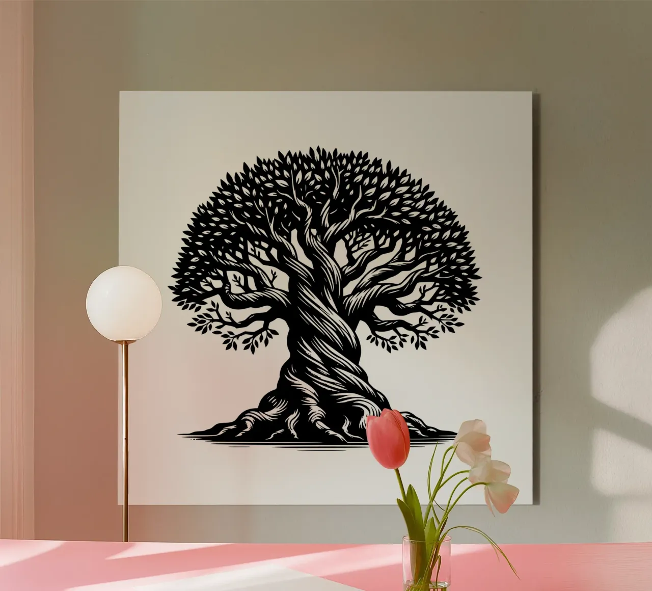 Albero della vita in bianco e nero alluminio dibond da Spiritual Touch