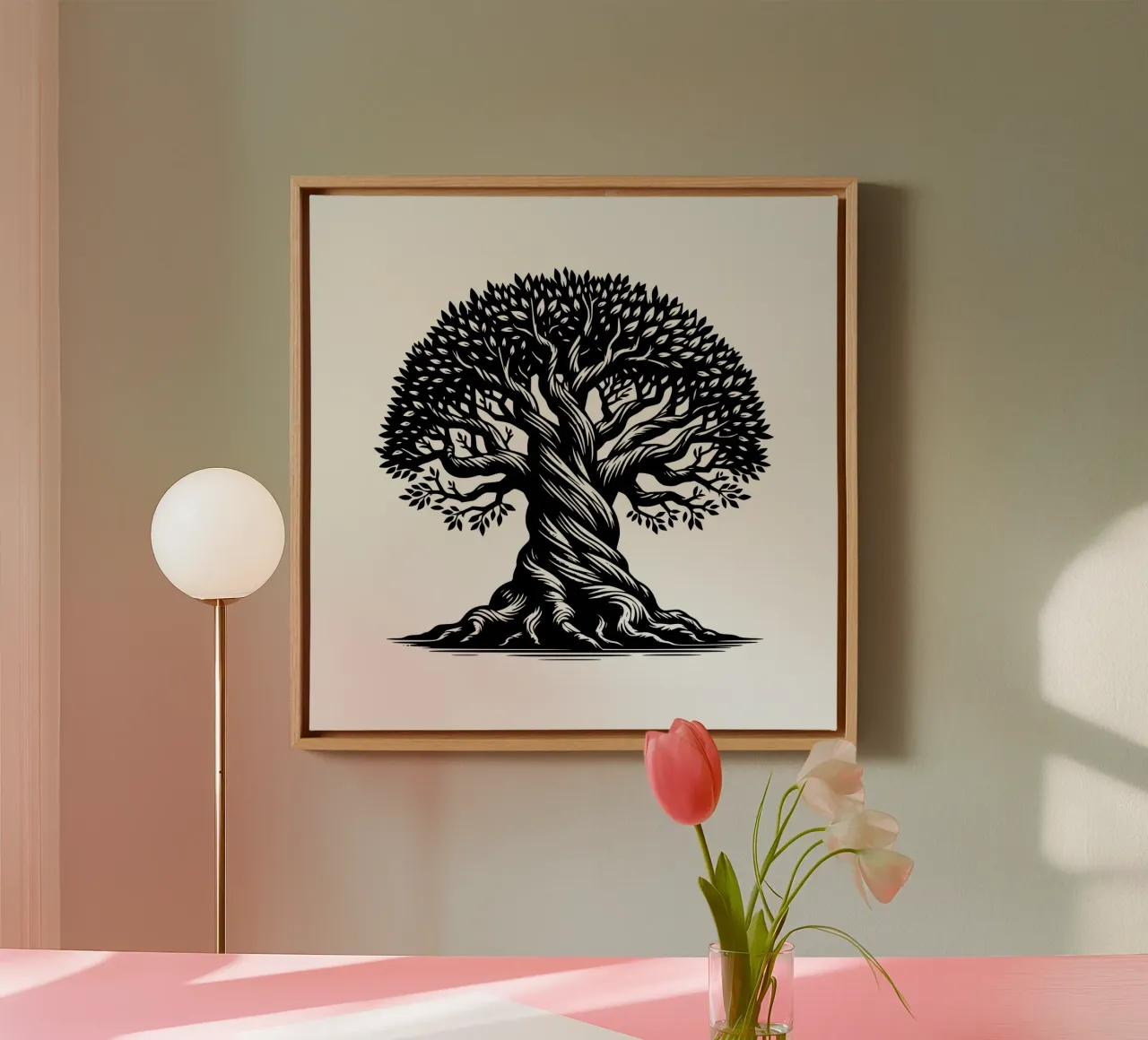 Albero della vita in bianco e nero tela da Spiritual Touch