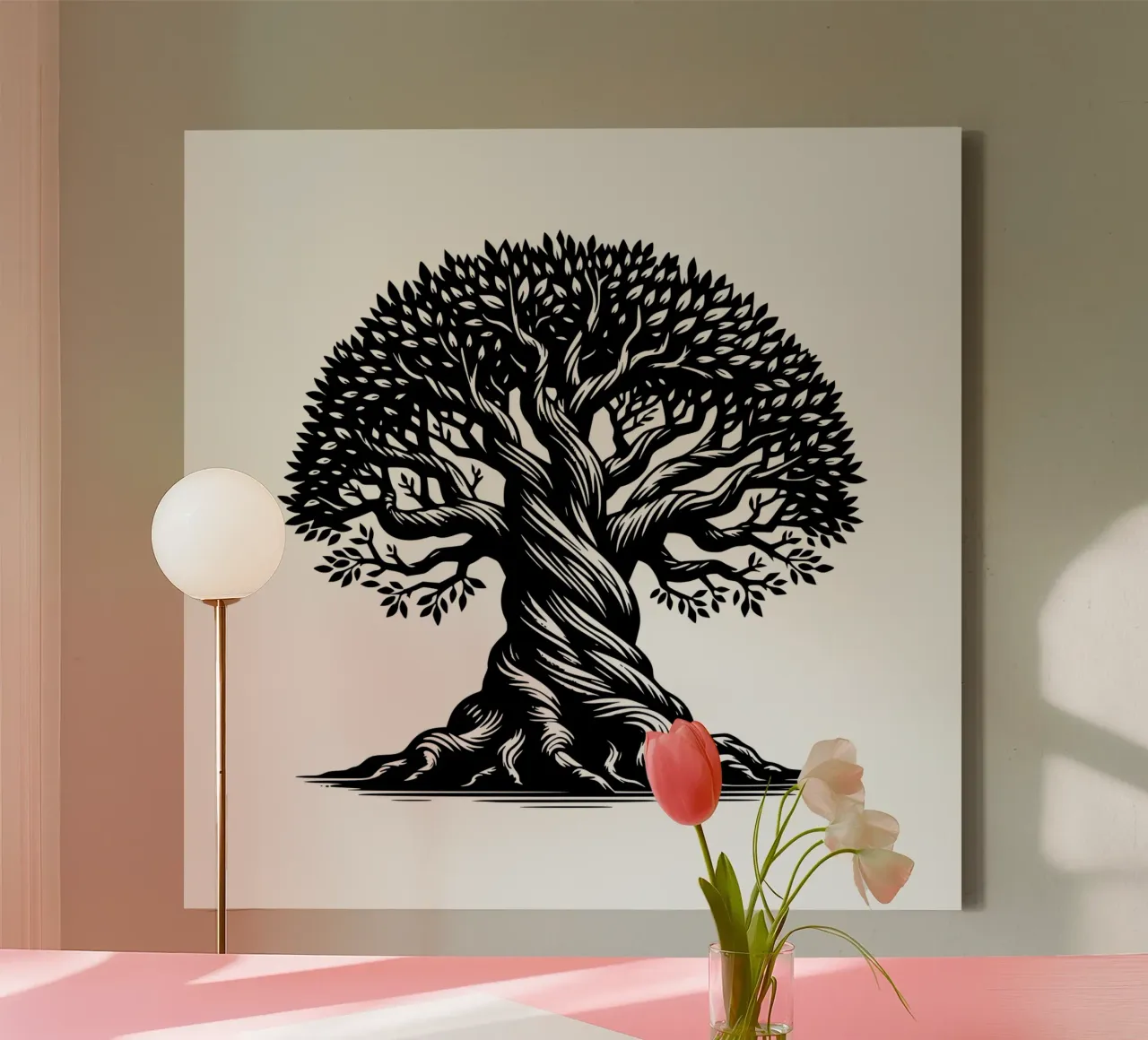 Albero della vita in bianco e nero tela da Spiritual Touch