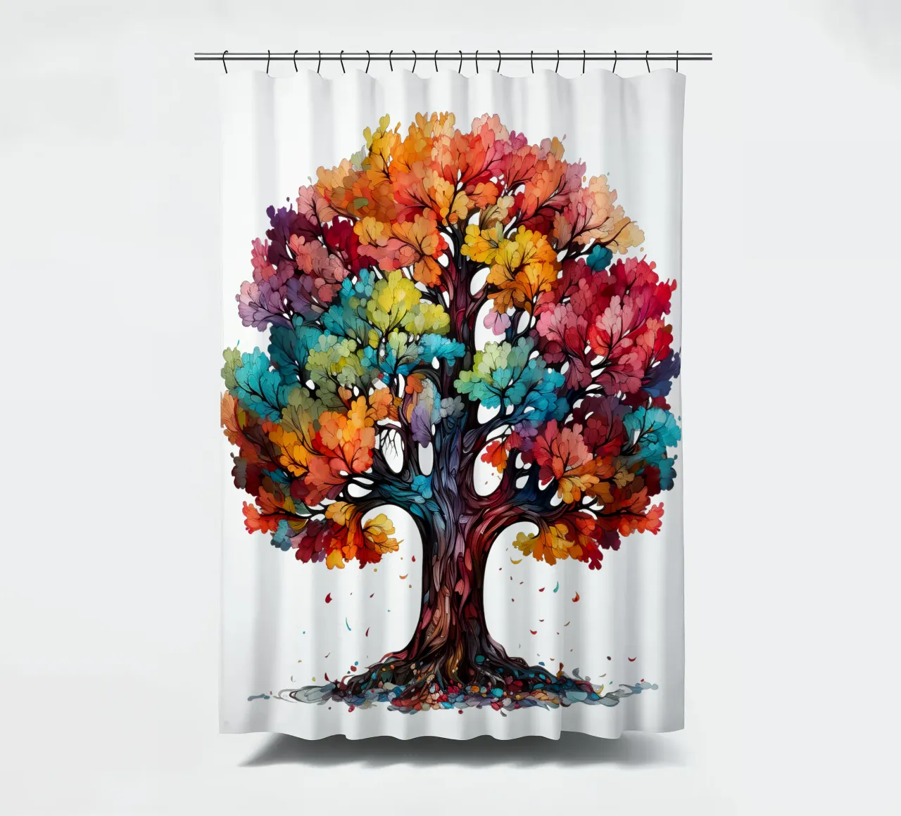 Bunter Baum des Lebens Duschvorhang von Spiritual Touch