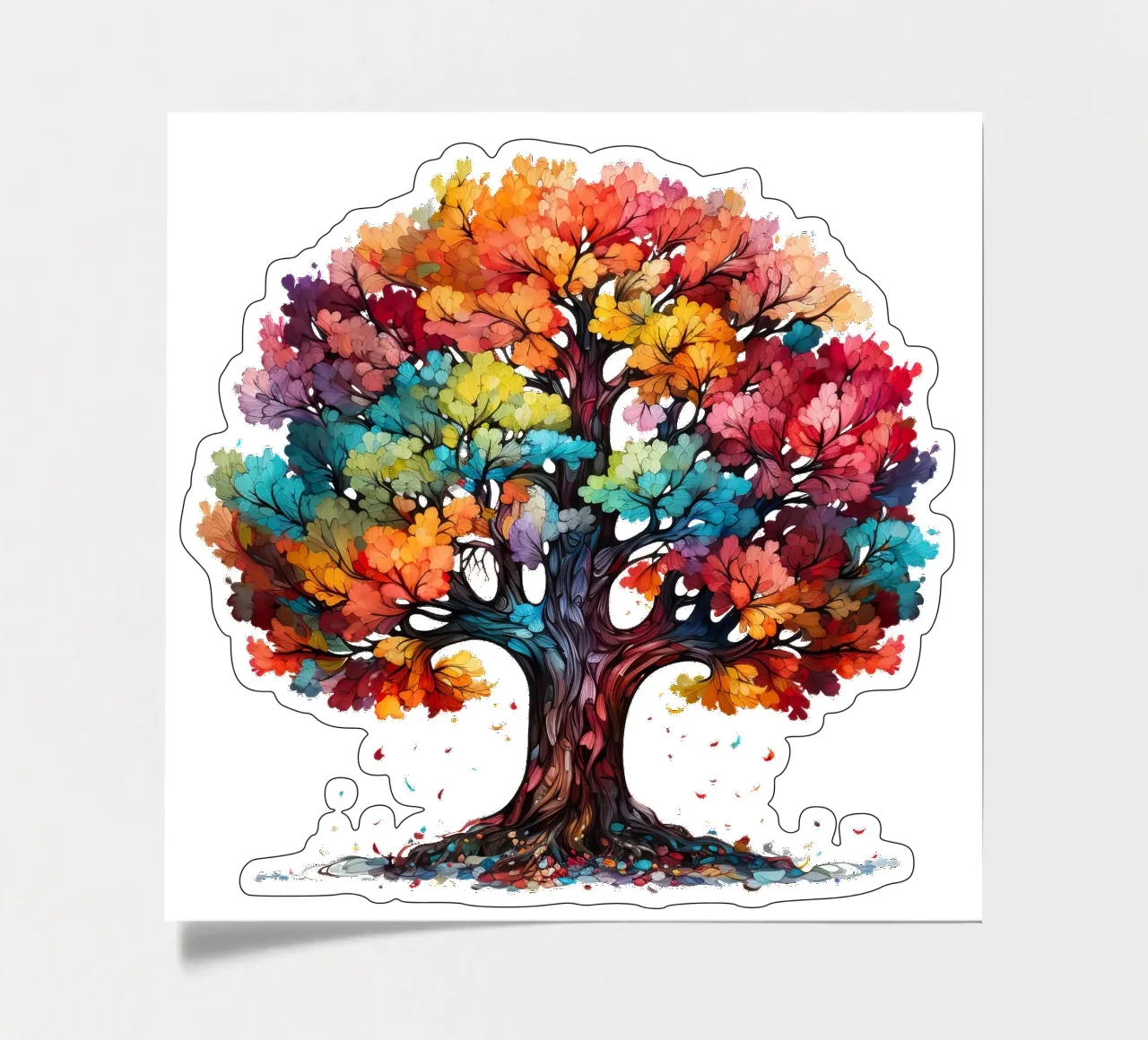 Bunter Baum des Lebens Stickerbogen von Spiritual Touch
