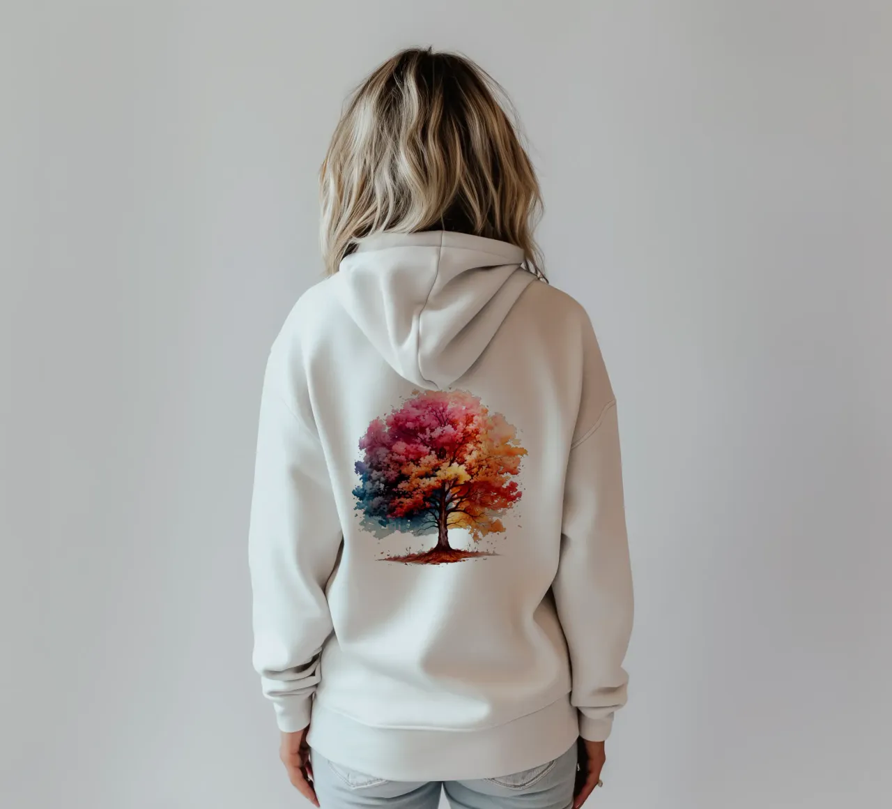Albero della vita colorato felpa con cappuccio da Spiritual Touch