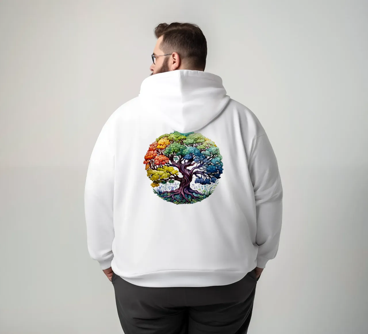 Albero della vita colorato felpa con cappuccio da Spiritual Touch