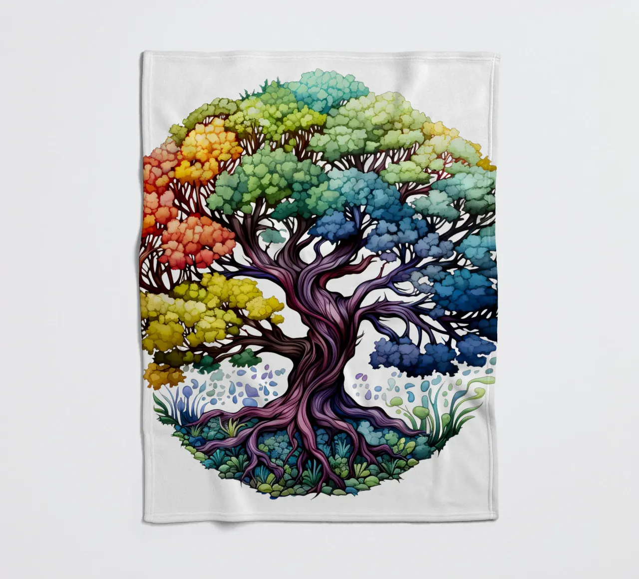 Albero della vita colorato coperta in pile da Spiritual Touch