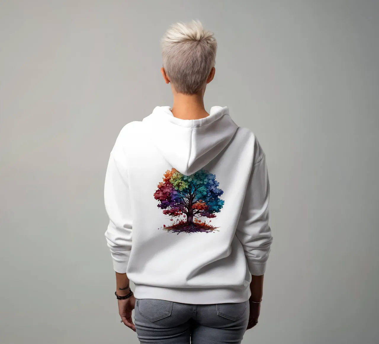Albero della vita colorato felpa con cappuccio da Spiritual Touch