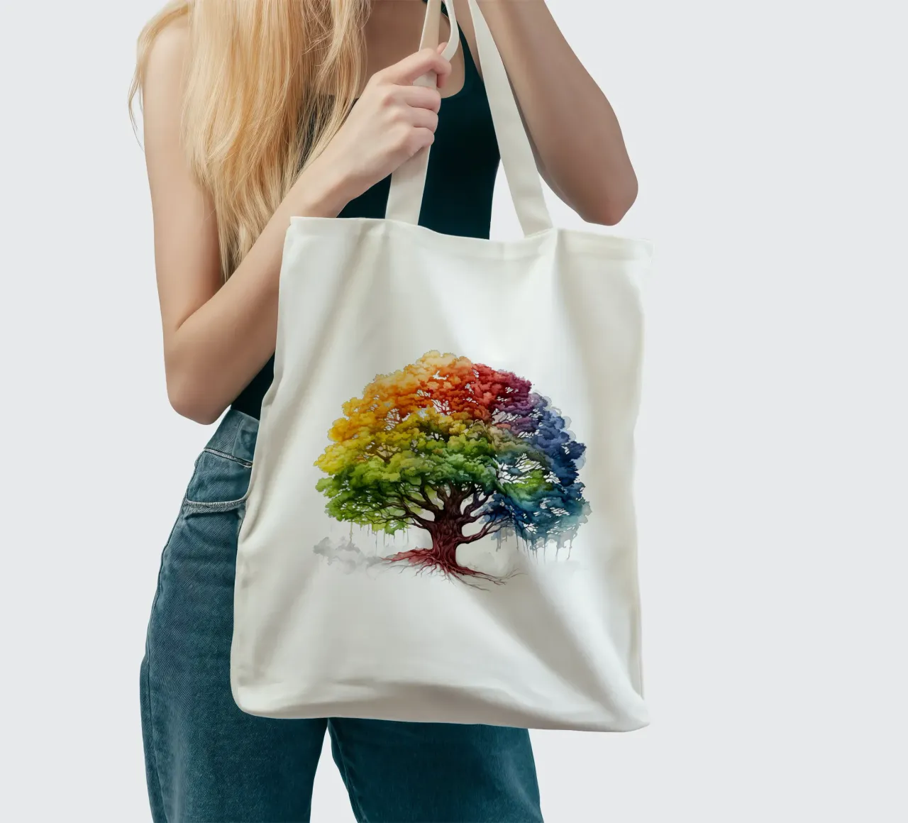 Albero della vita colorato borsa in juta da Spiritual Touch