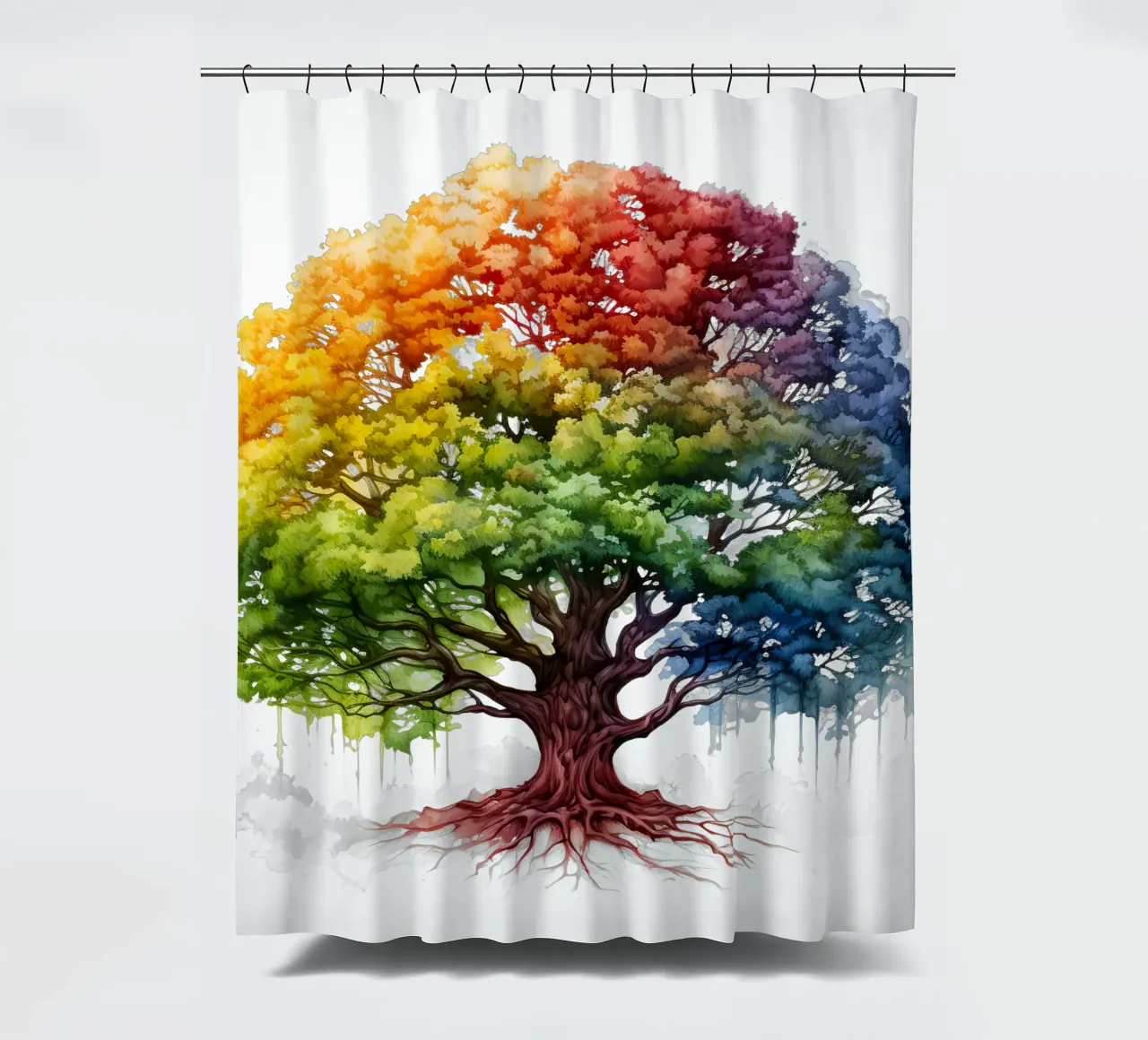 Bunter Baum des Lebens Duschvorhang von Spiritual Touch