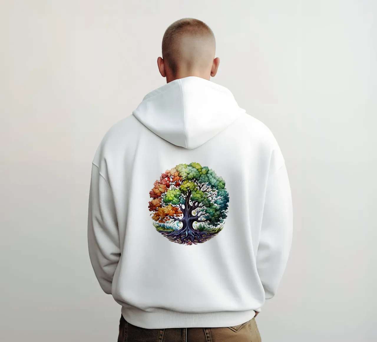 Albero della vita colorato felpa con cappuccio da Spiritual Touch