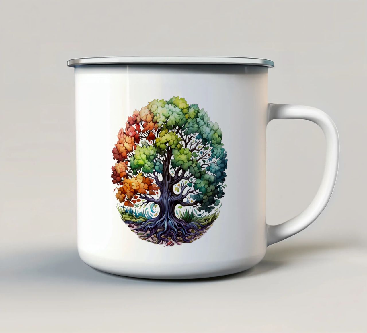 Albero della vita colorato tazza in smalto da Spiritual Touch