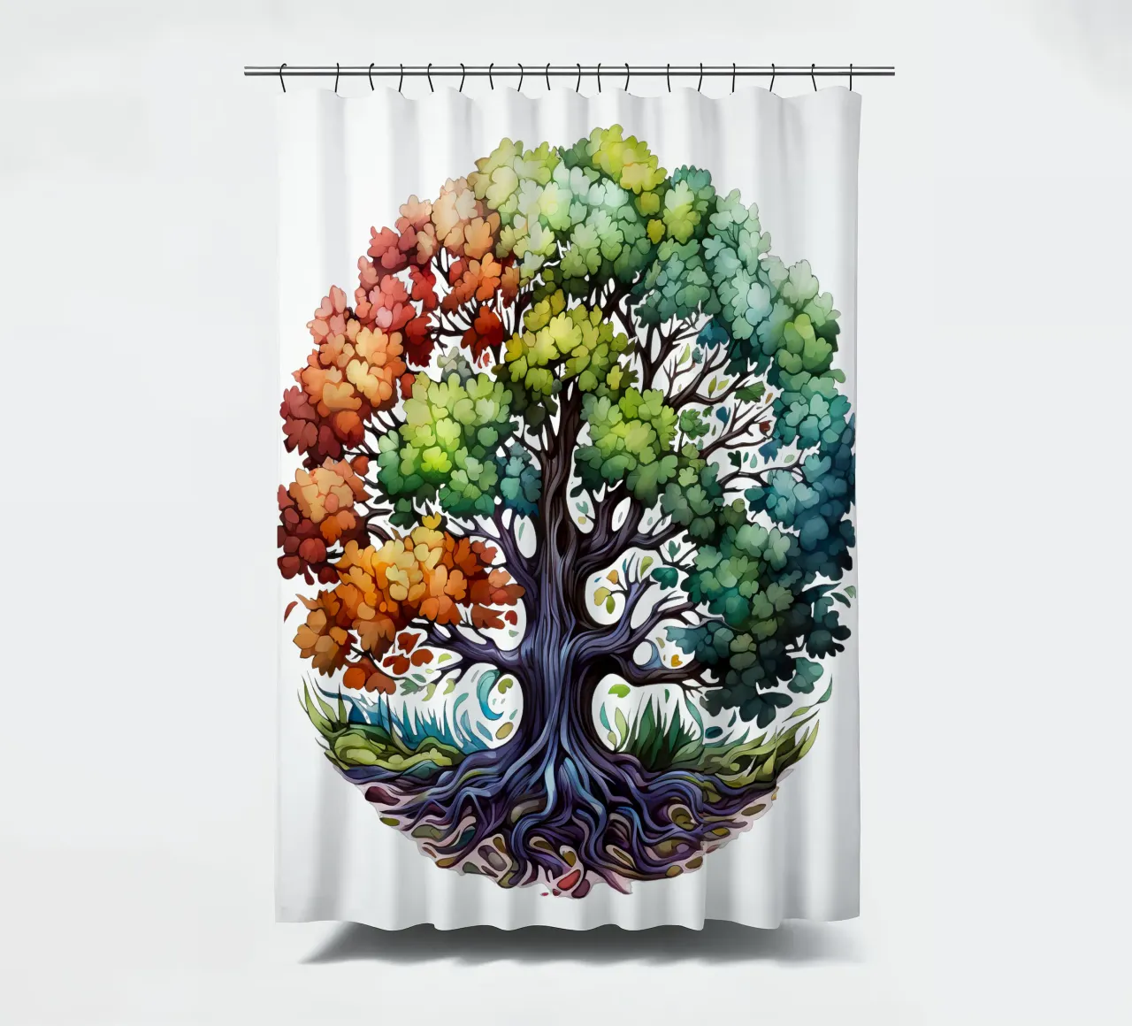 Bunter Baum des Lebens Duschvorhang von Spiritual Touch