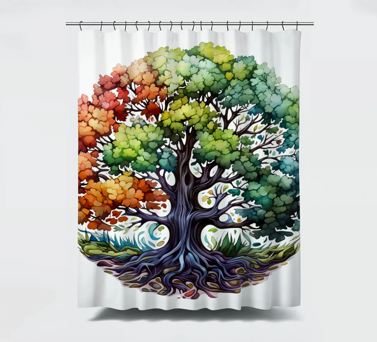 Bunter Baum des Lebens Duschvorhang von Spiritual Touch