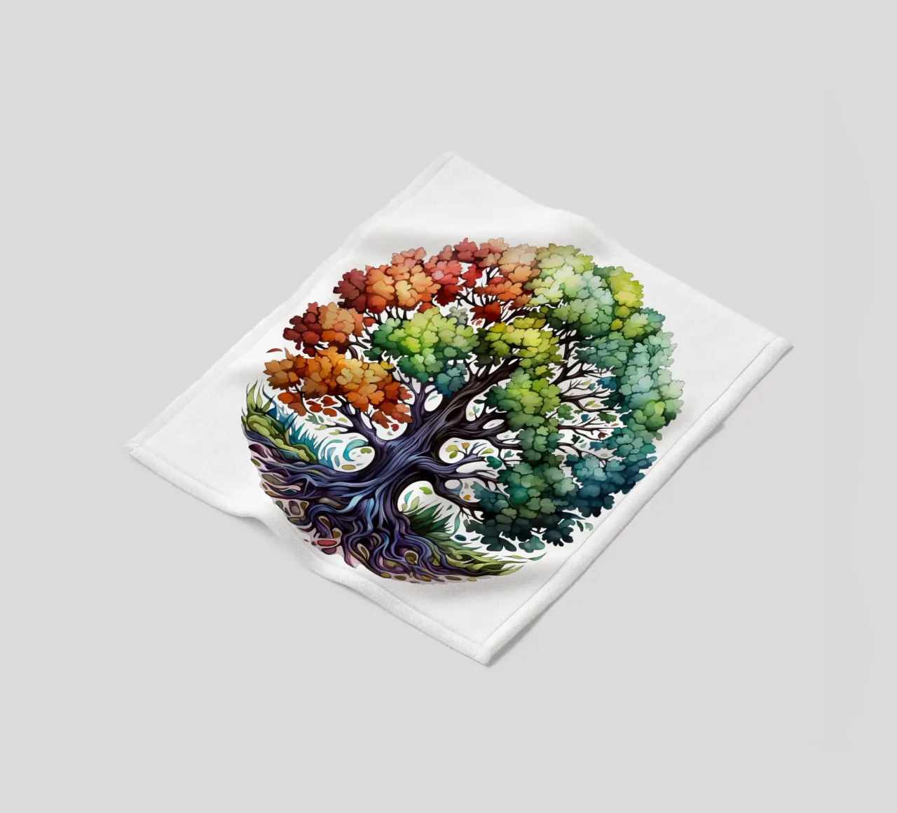 Bunter Baum des Lebens Fleecedecke von Spiritual Touch