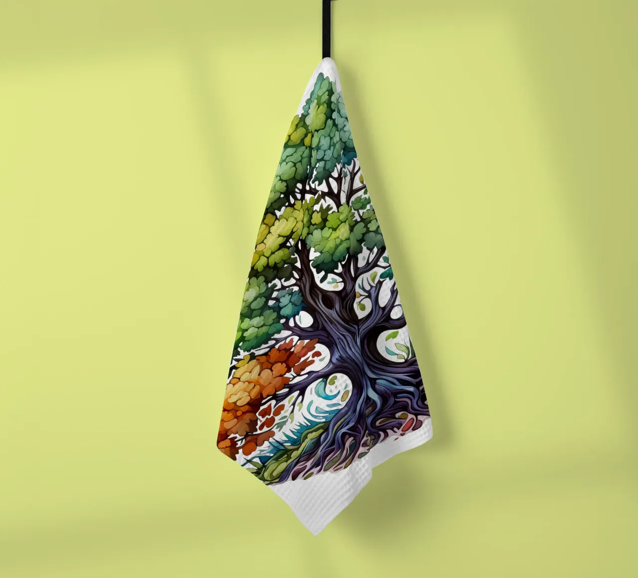 Colorful Tree of Life tea towel by Spiritual Touch