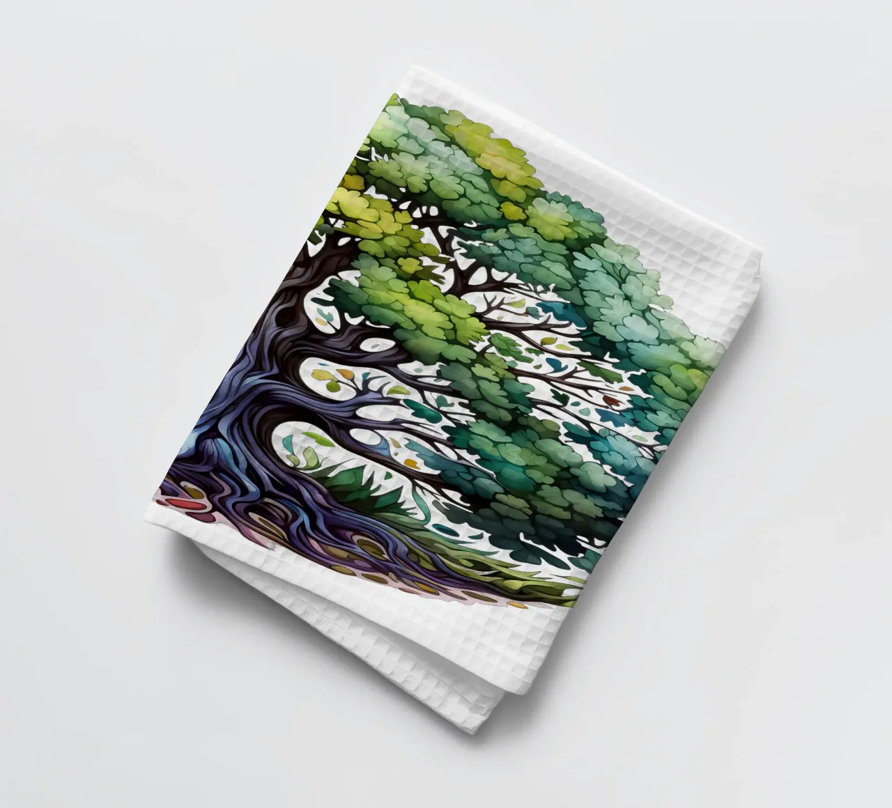 Colorful Tree of Life tea towel by Spiritual Touch
