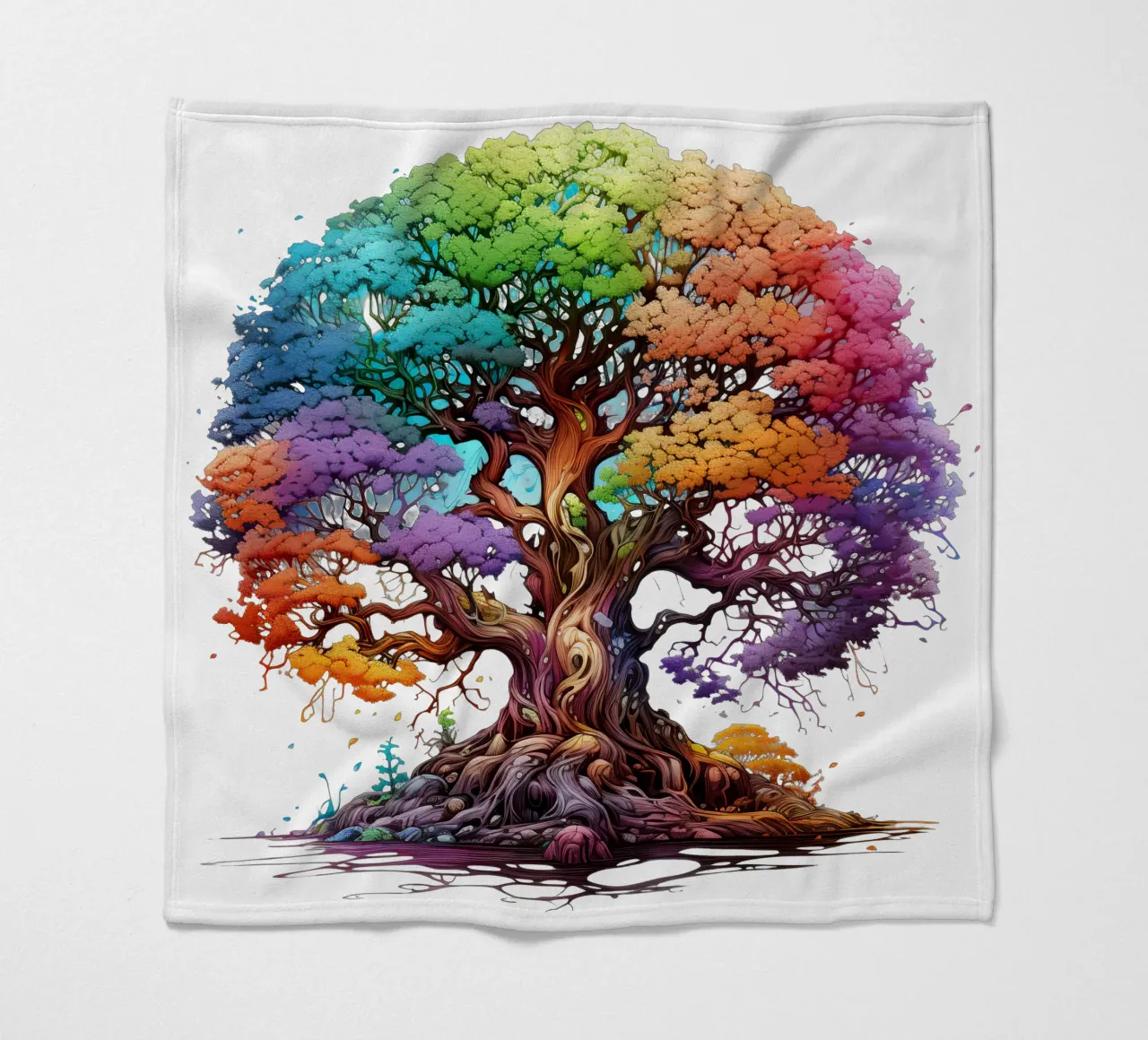 Albero della vita colorato coperta in pile da Spiritual Touch
