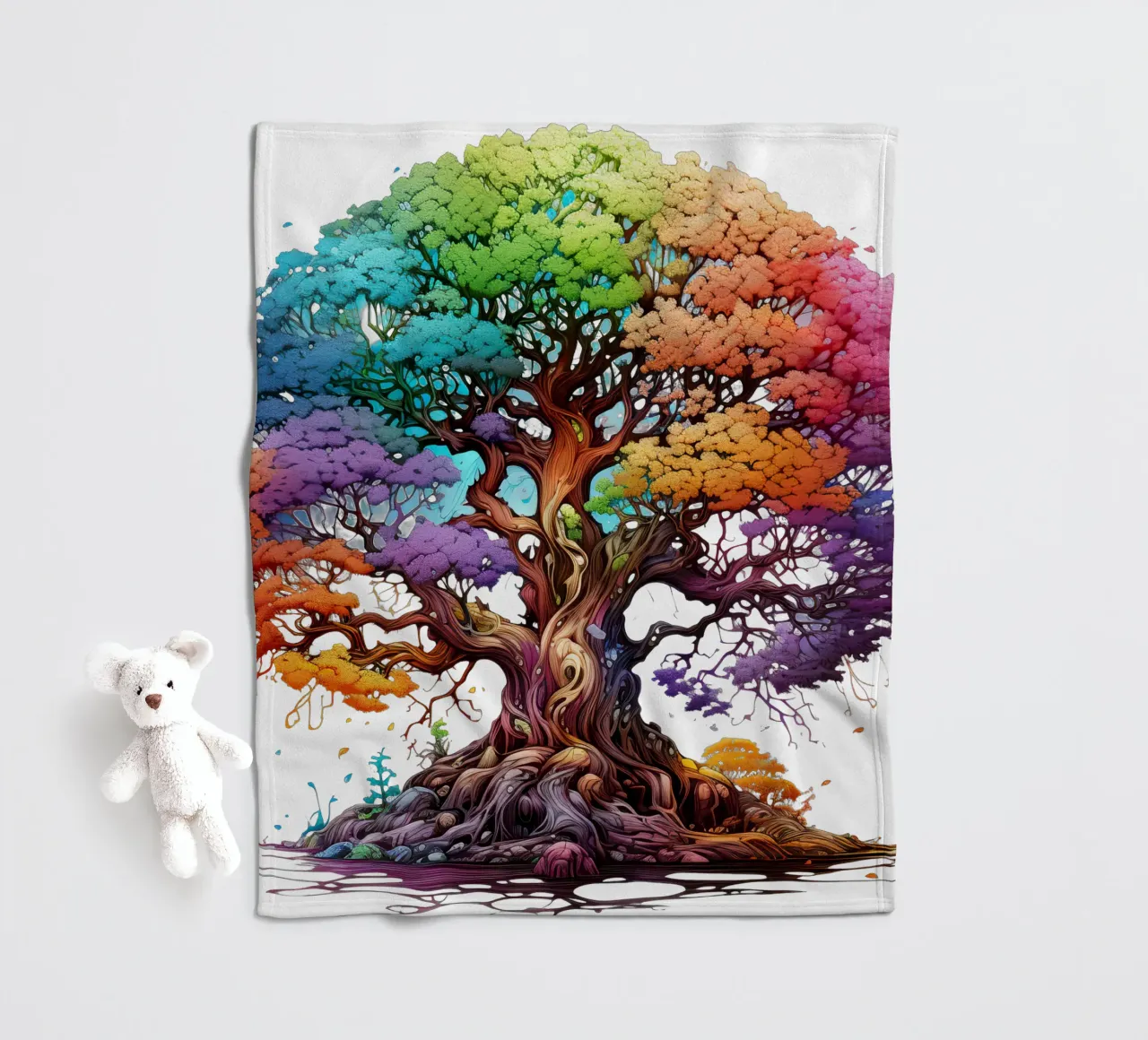 Albero della vita colorato coperta in pile da Spiritual Touch