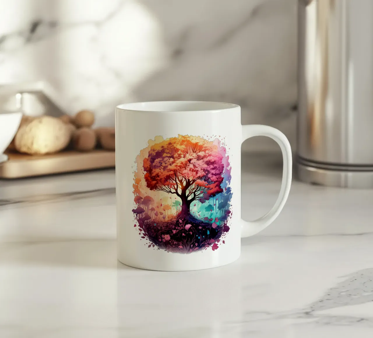 Albero della vita colorato tazza in ceramica da Spiritual Touch