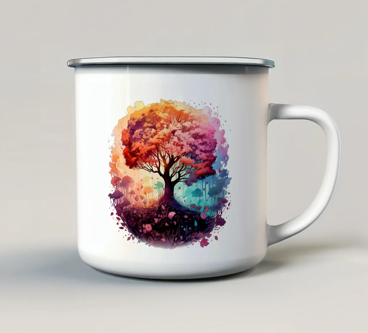 Albero della vita colorato tazza in smalto da Spiritual Touch
