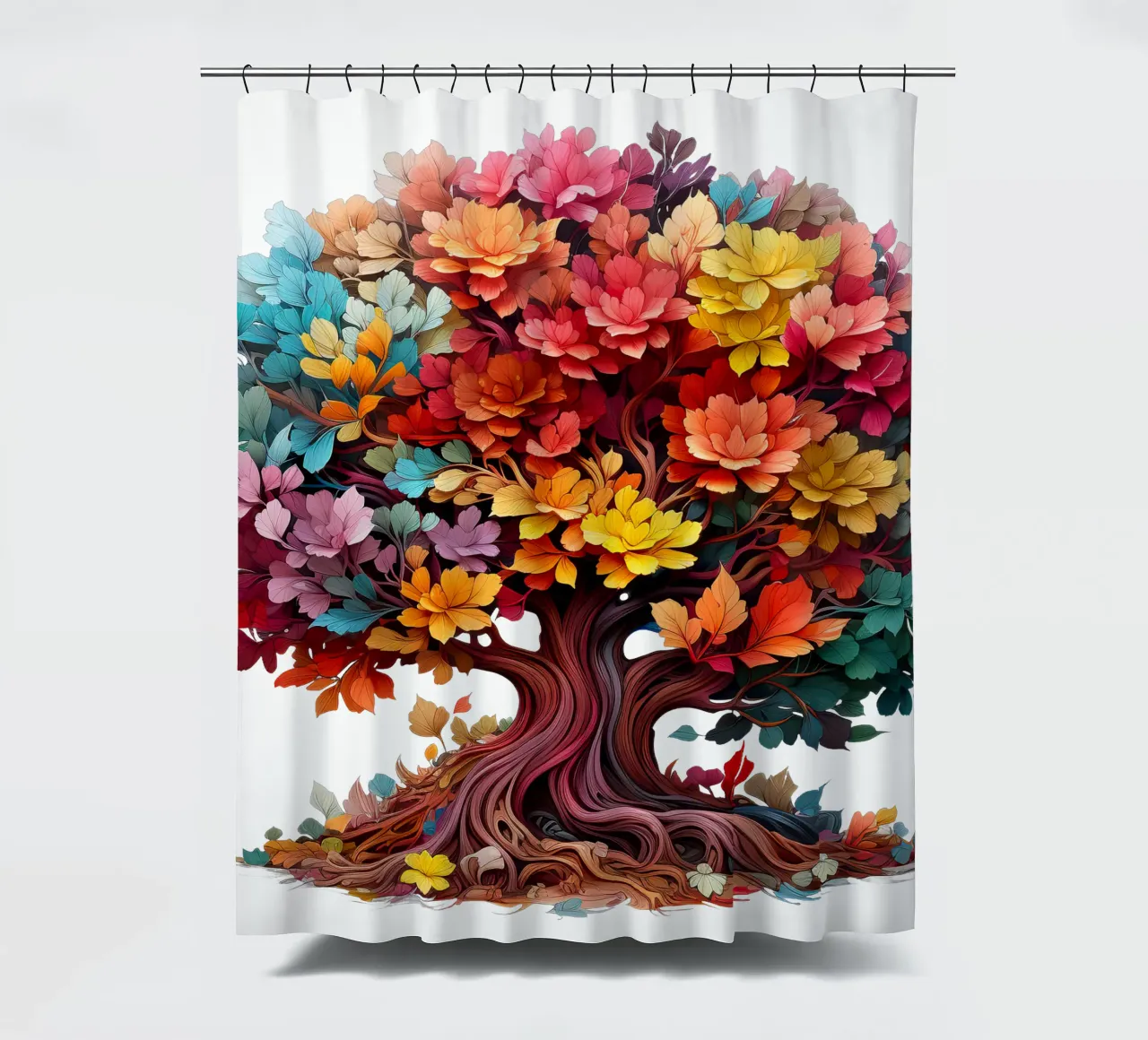 Colorful Tree of Life shower curtain by Spiritual Touch