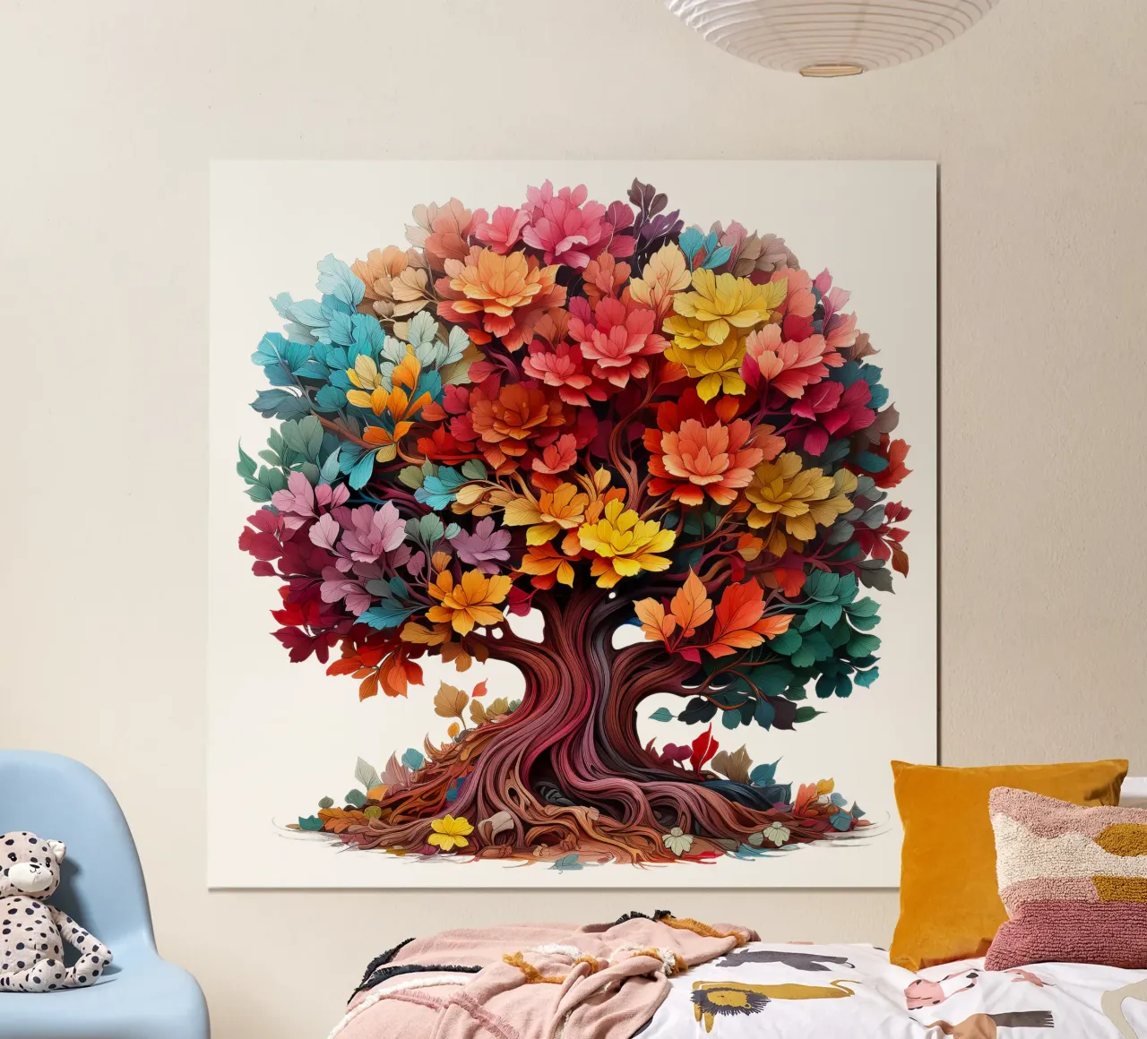 Albero della vita colorato poster con telaio in alluminio da Spiritual Touch