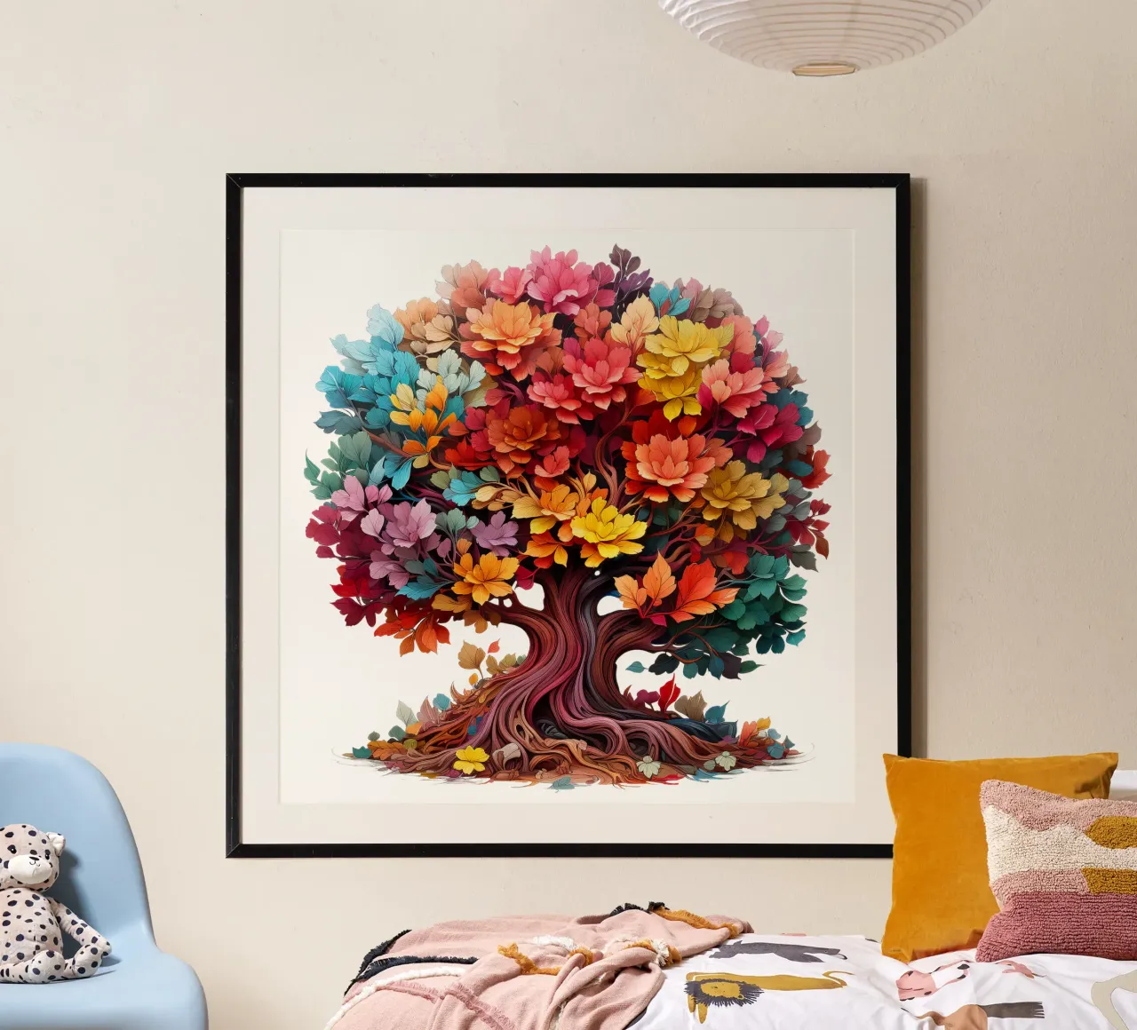 Albero della vita colorato poster con telaio in alluminio da Spiritual Touch