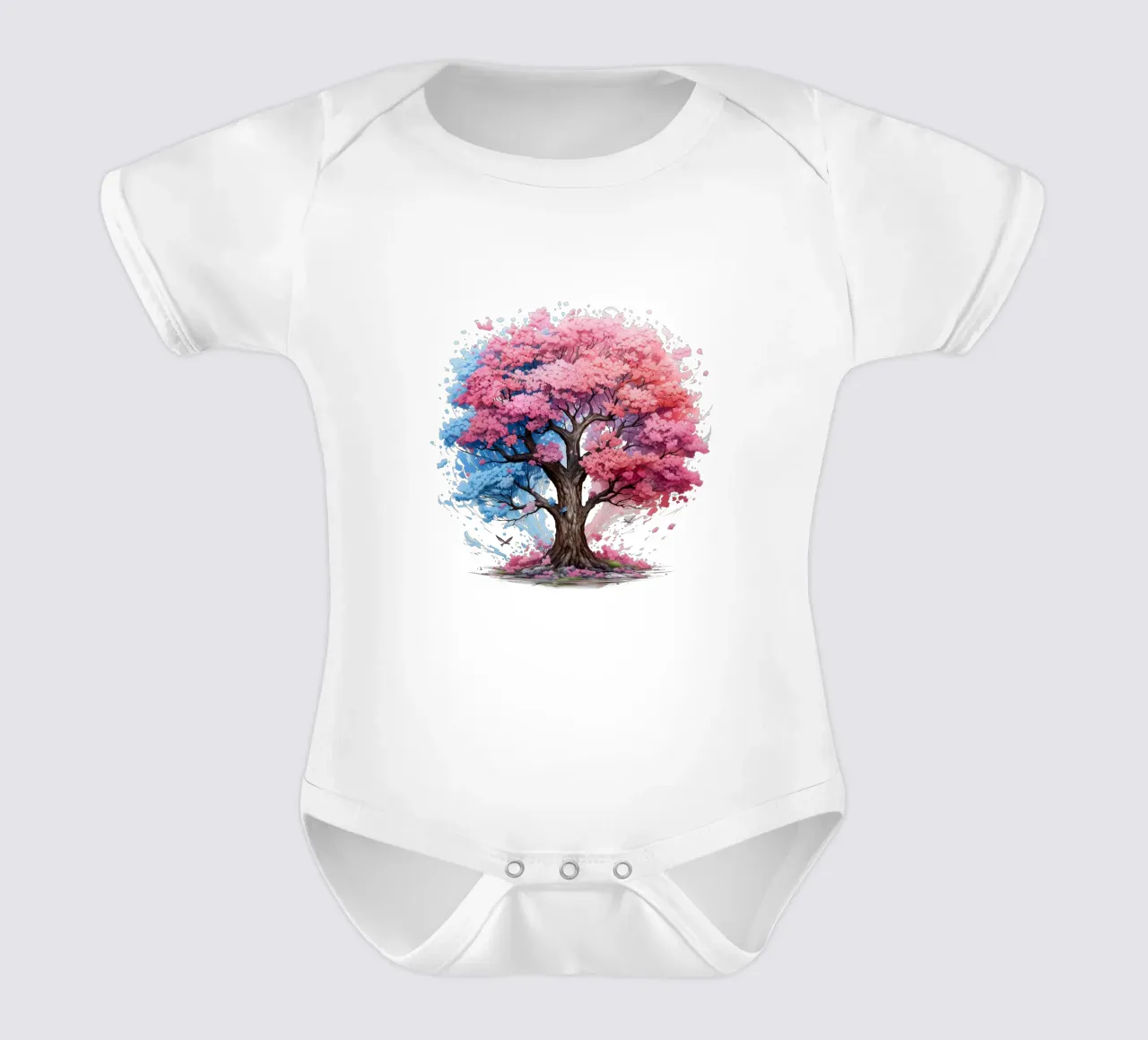 Colorful Tree of Life short-sleeve baby romper by Spiritual Touch