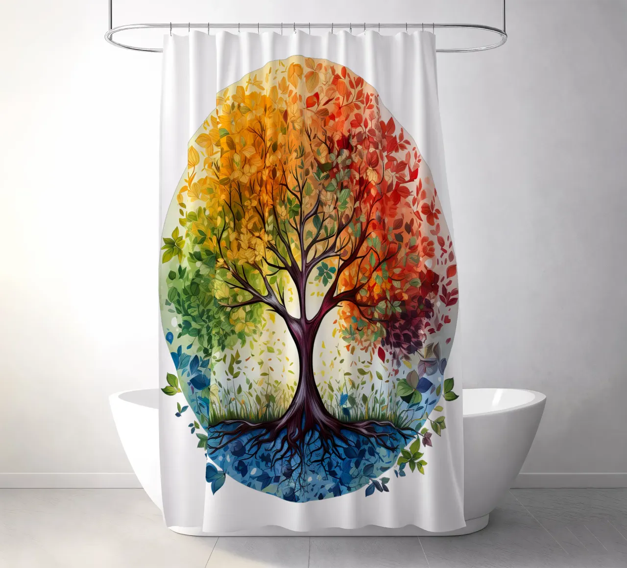Colorful Tree of Life shower curtain by Spiritual Touch