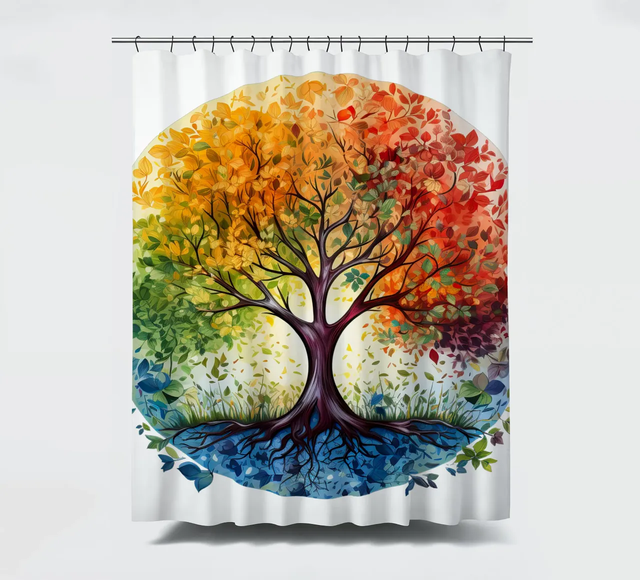 Colorful Tree of Life shower curtain by Spiritual Touch