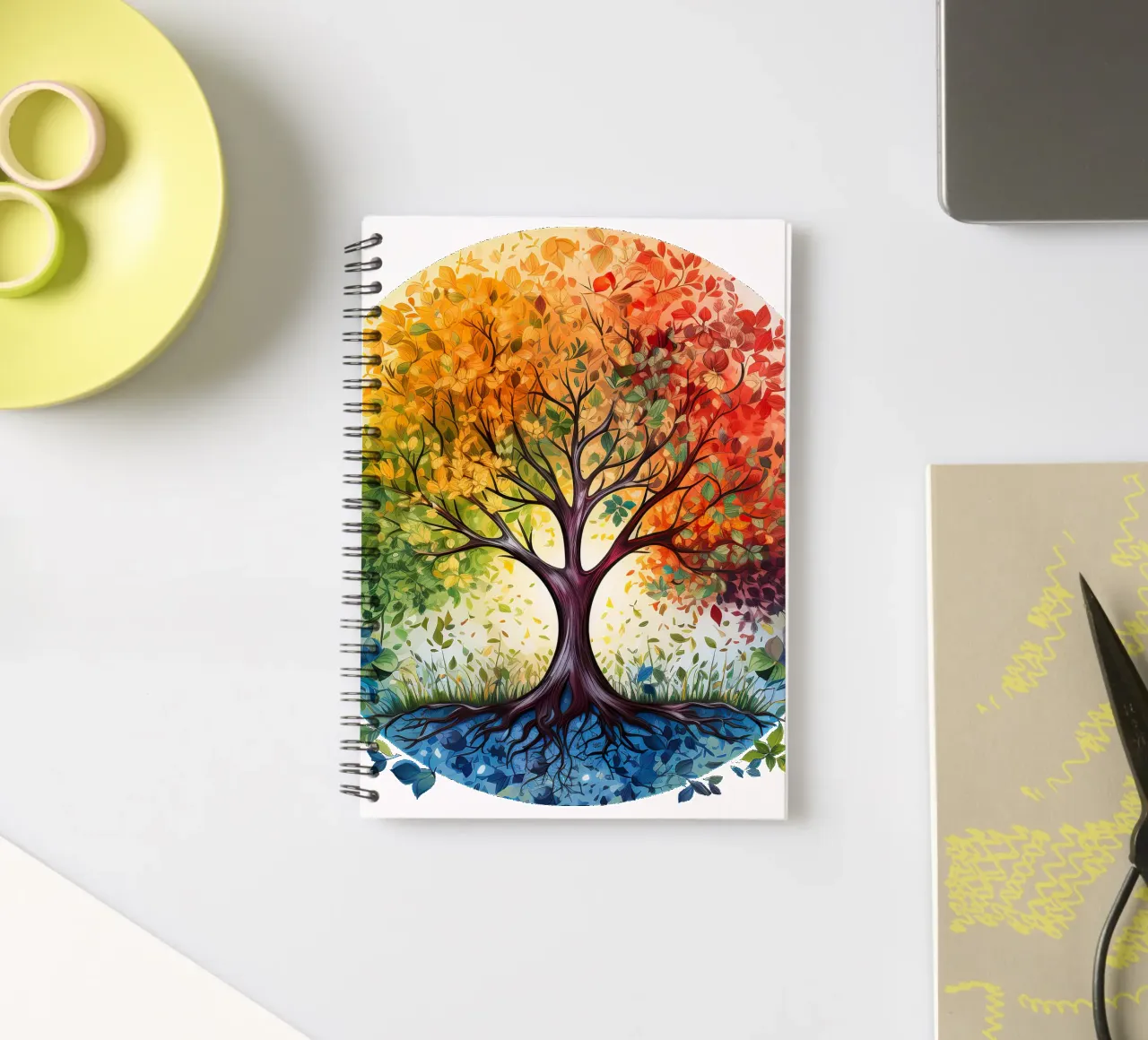 Colorful Tree of Life spiral notebook by Spiritual Touch