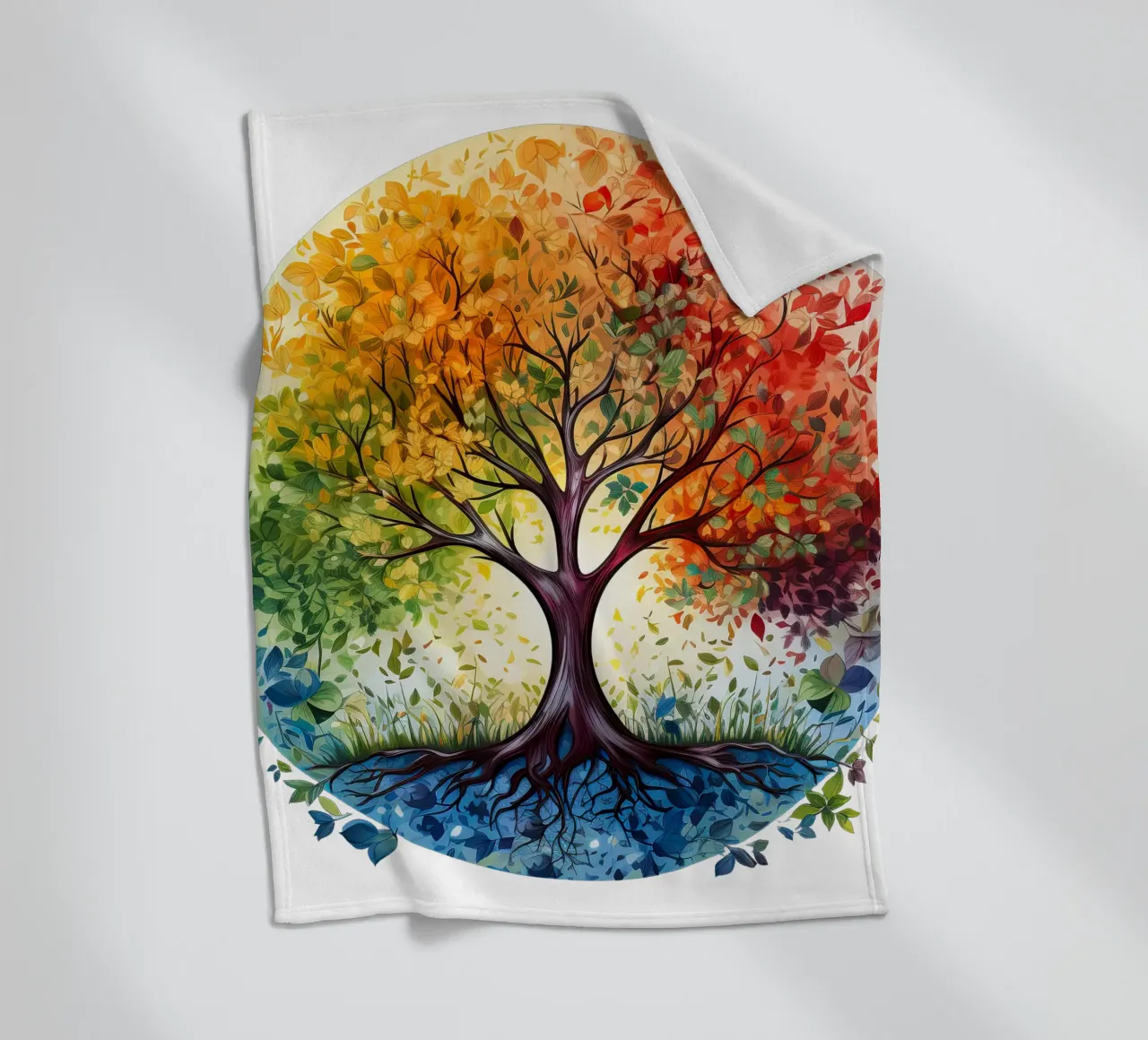 Colorful Tree of Life fleece blanket by Spiritual Touch