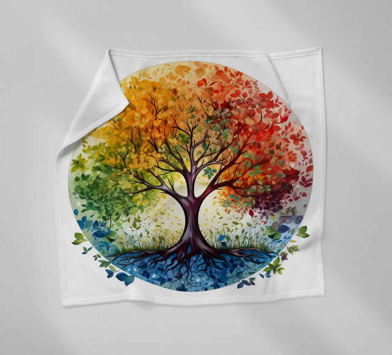 Colorful Tree of Life fleece blanket by Spiritual Touch