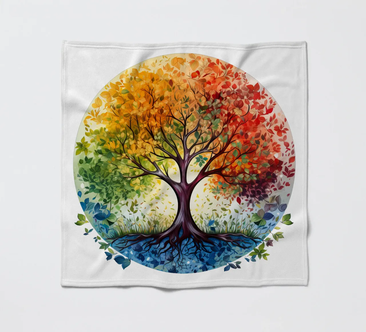 Colorful Tree of Life fleece blanket by Spiritual Touch