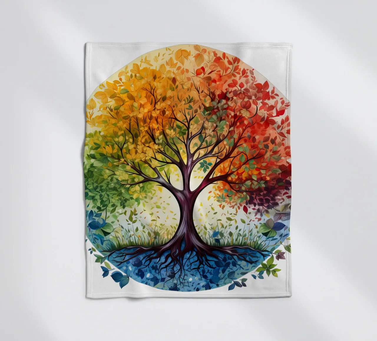 Colorful Tree of Life fleece blanket by Spiritual Touch
