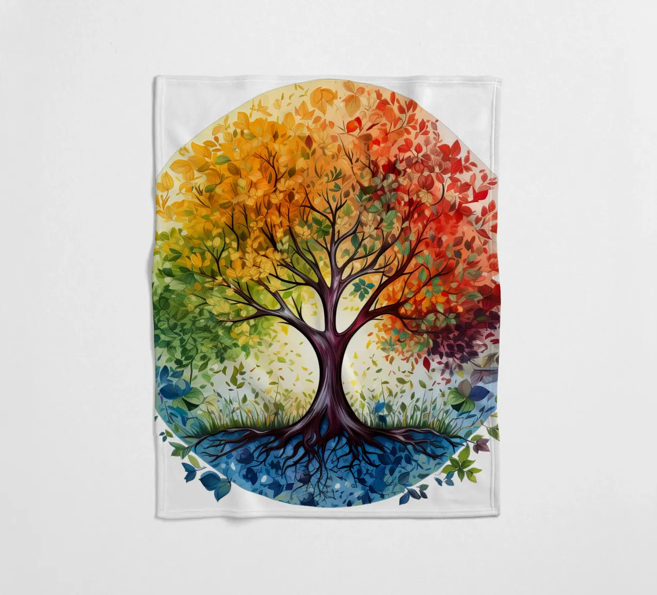 Colorful Tree of Life fleece blanket by Spiritual Touch