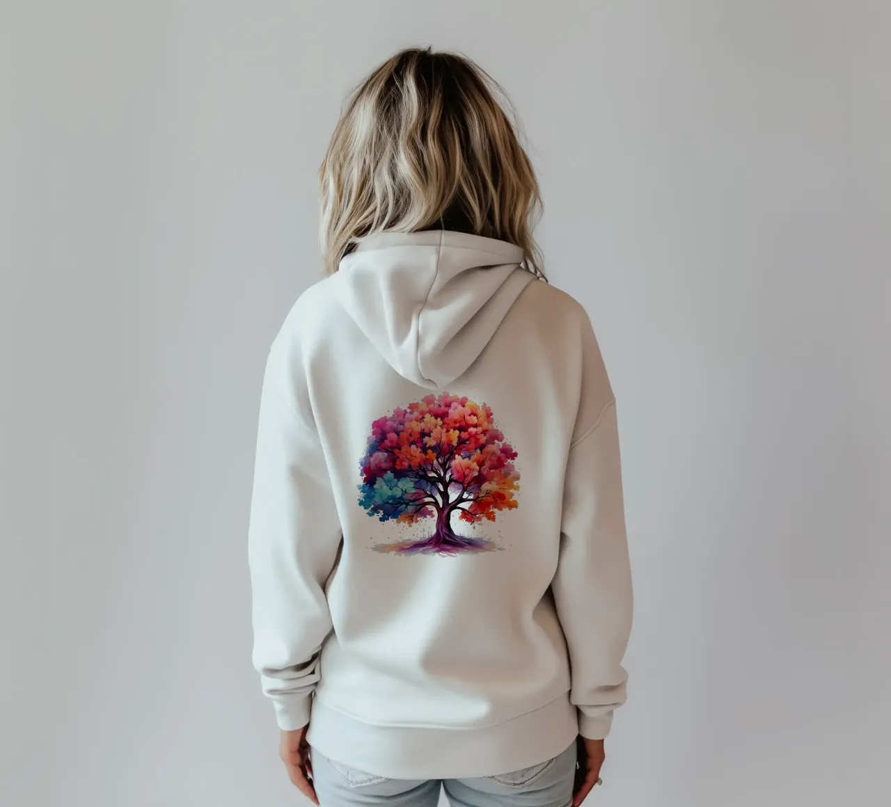 Albero della vita colorato felpa con cappuccio da Spiritual Touch