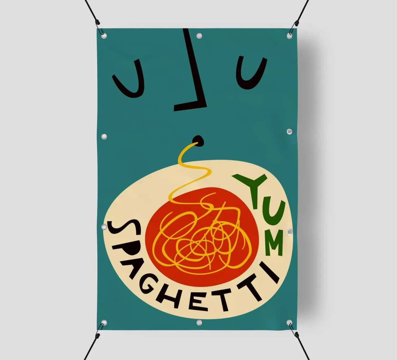 Yum Spaghetti telo in pvc da Fox & Velvet