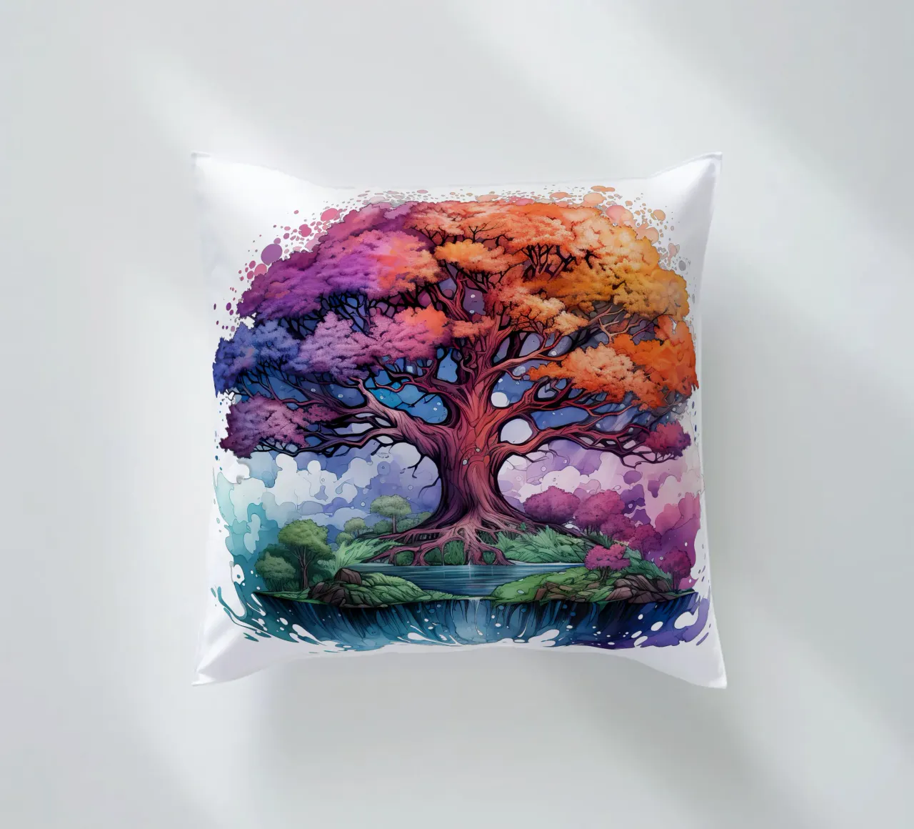 Albero della vita colorato cuscino da Spiritual Touch