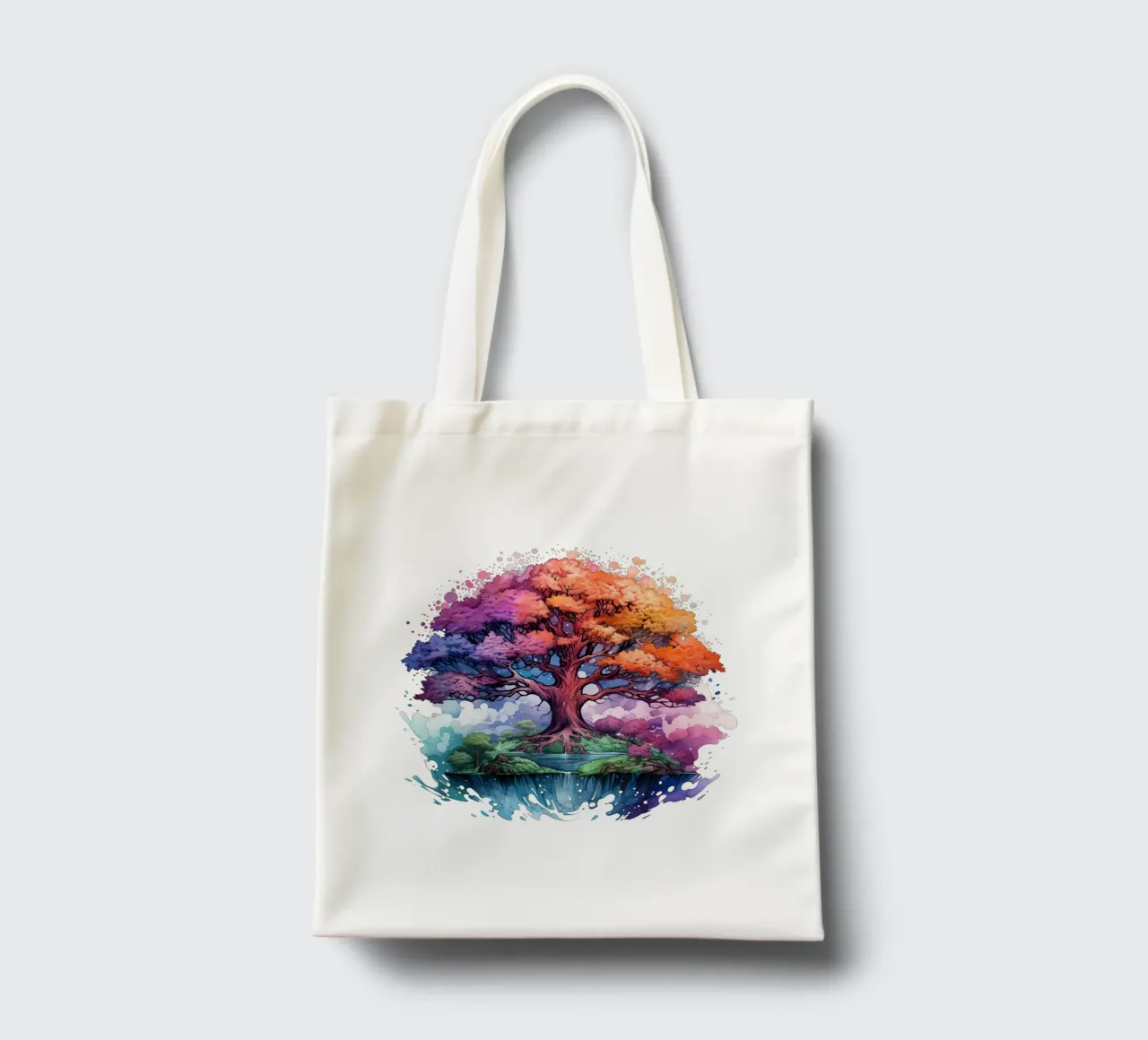 Albero della vita colorato borsa in juta da Spiritual Touch