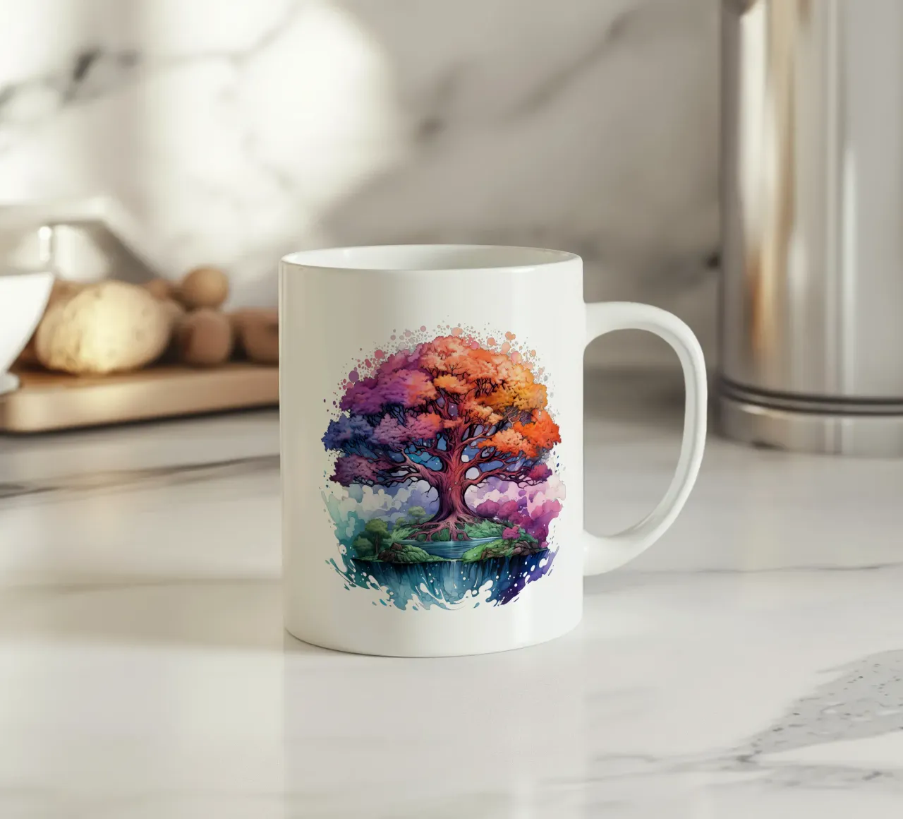 Albero della vita colorato tazza in ceramica da Spiritual Touch