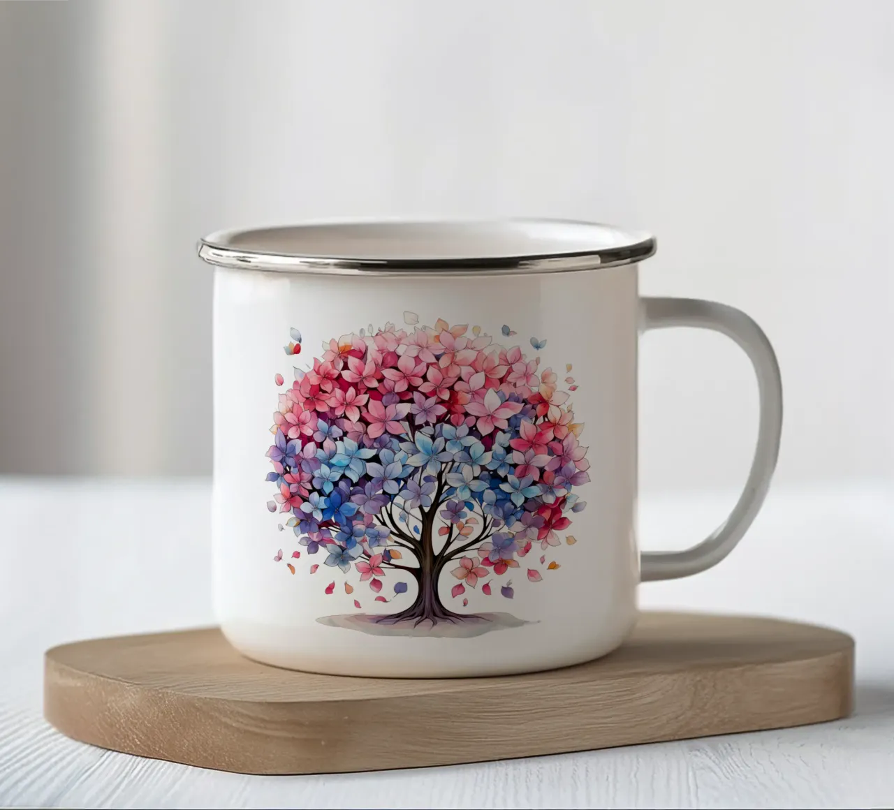 Albero della vita colorato tazza in smalto da Spiritual Touch