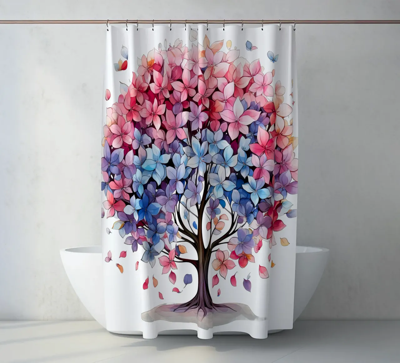 Bunter Baum des Lebens Duschvorhang von Spiritual Touch