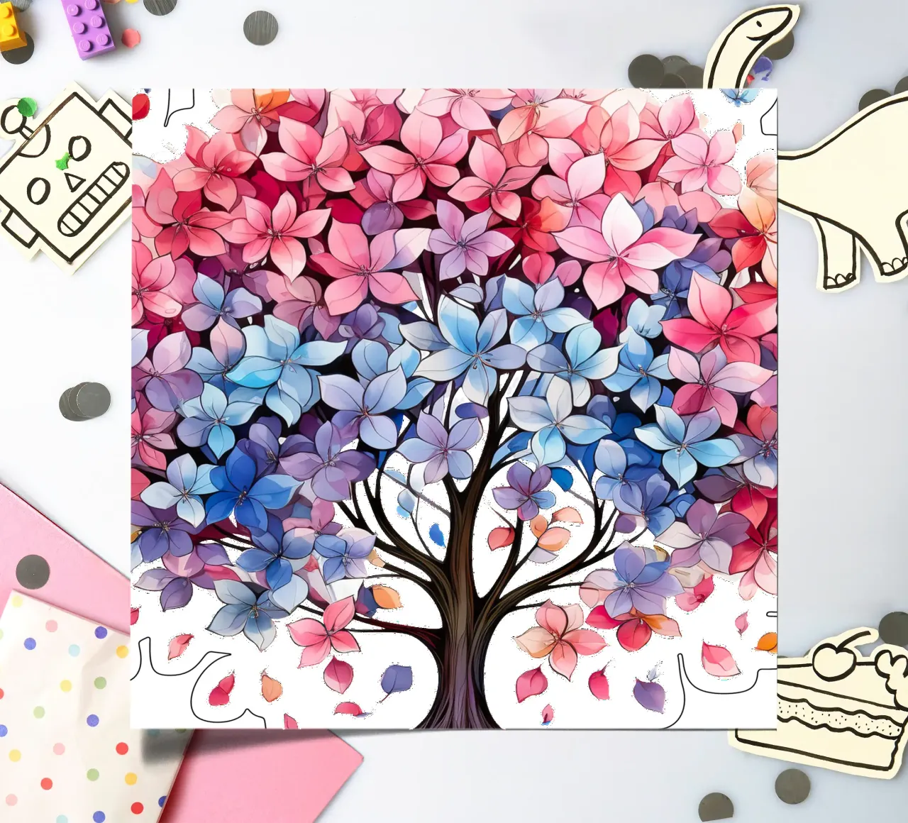 Bunter Baum des Lebens Stickerbogen von Spiritual Touch