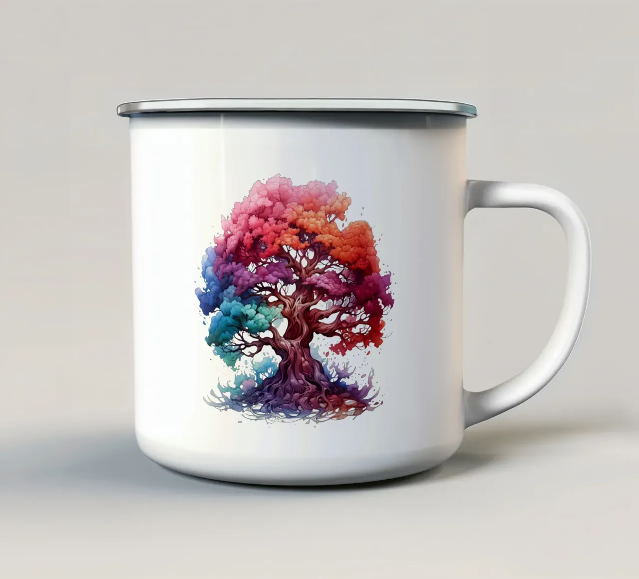 Albero della vita colorato tazza in smalto da Spiritual Touch
