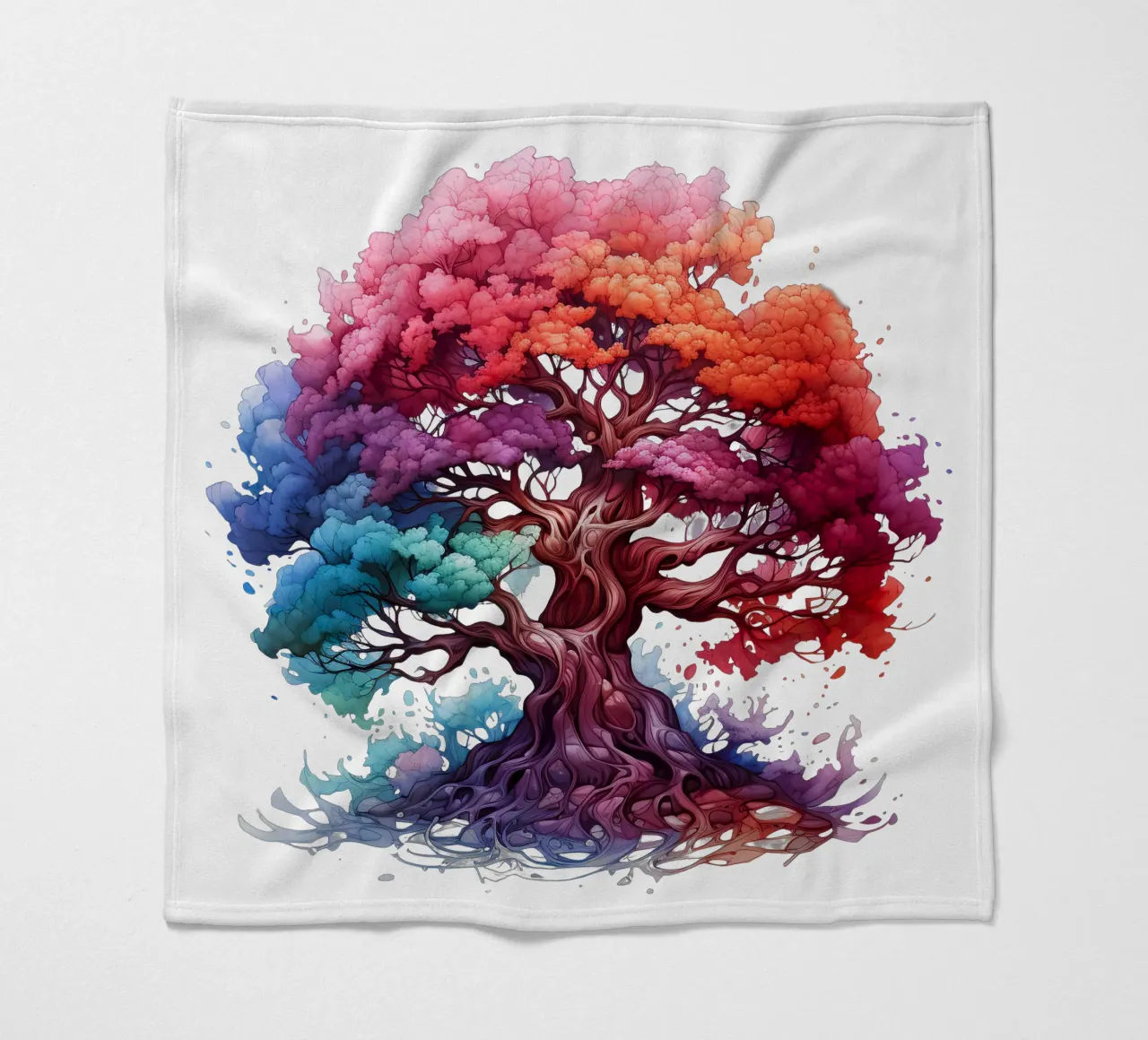 Albero della vita colorato coperta in pile da Spiritual Touch