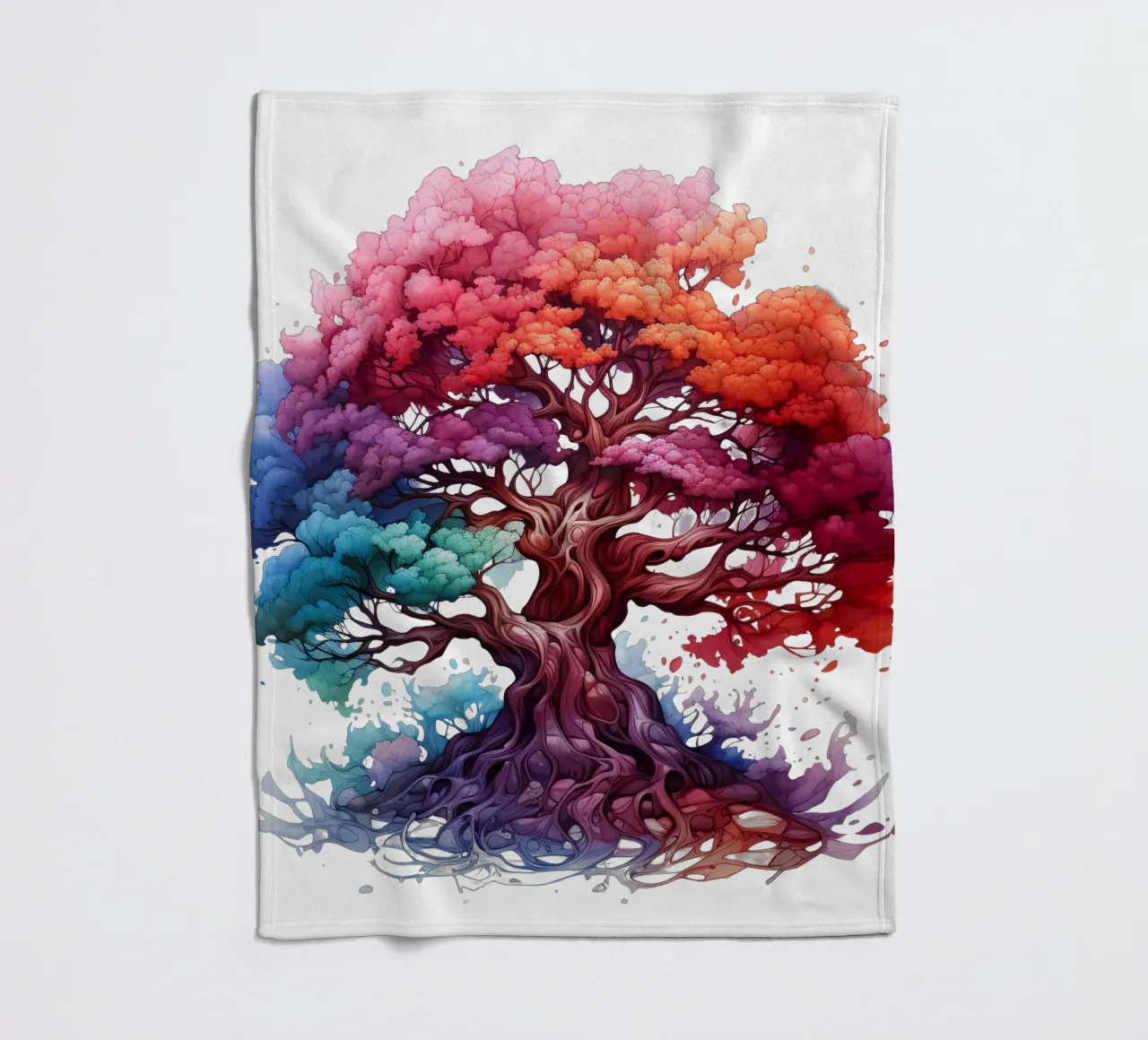 Albero della vita colorato coperta in pile da Spiritual Touch