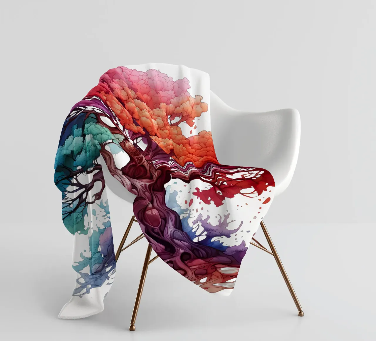 Albero della vita colorato coperta in pile da Spiritual Touch