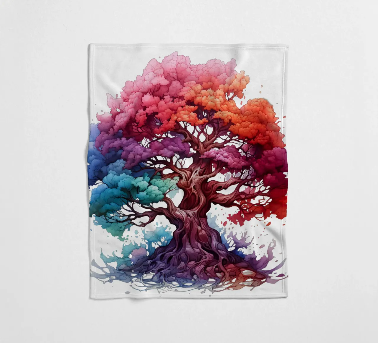 Albero della vita colorato coperta in pile da Spiritual Touch